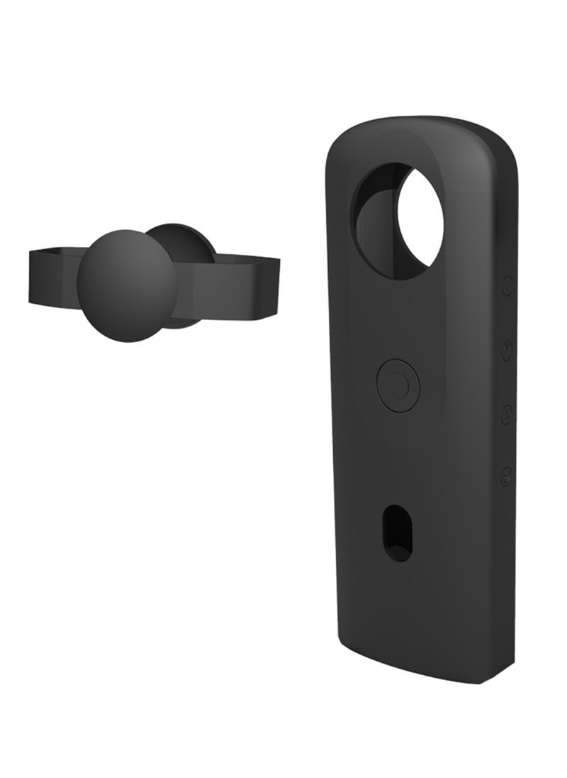 Silicone Protective Case with Lens Cover for Ricoh Theta SC2 360 Panoramic Camera (Black)