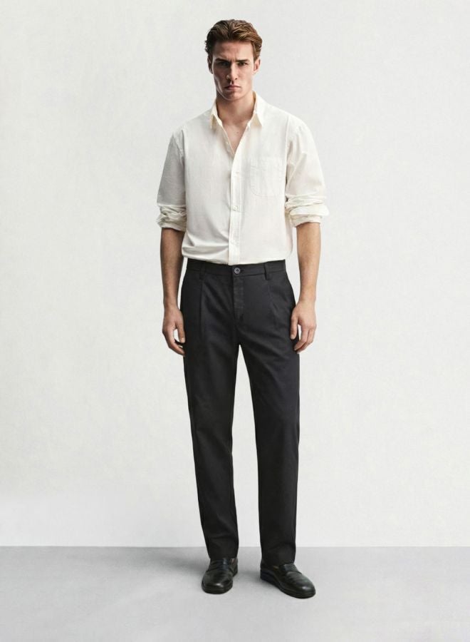 The Indian Garage Co Men Relaxed Fit Solid Cross Pocket Mid-Rise Trousers - Image 3