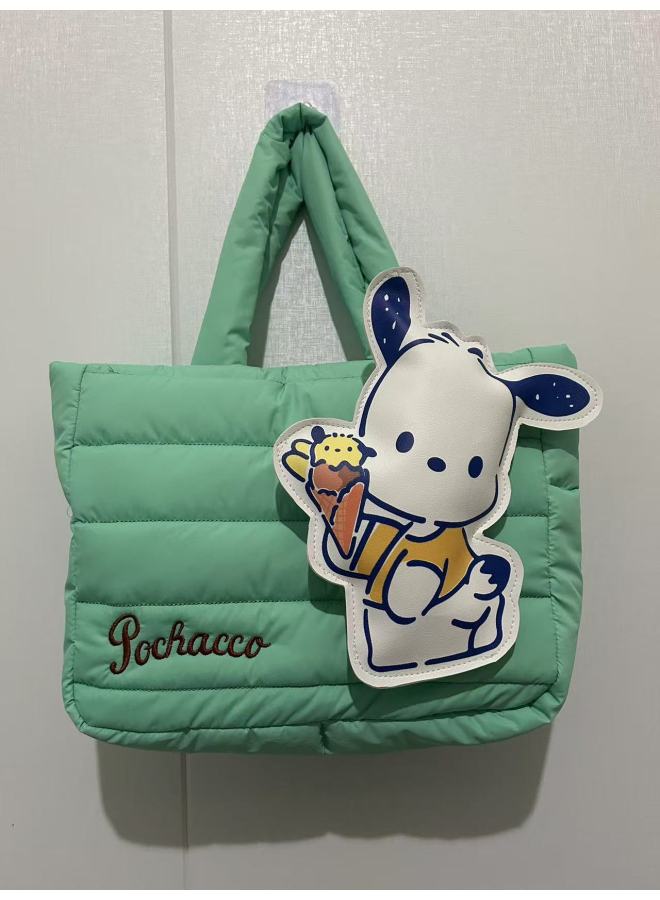 Cartoon Sanrio Down Cloth Handbag Cute Kuromi Tote Bag Meruti Shoulder Bag For Women-Color:Three-dimensional Pacha Dog (order In Multiples Of 5)-Height:36*28cm (minimum Order Of 5 Pieces Per Style) - Image 1