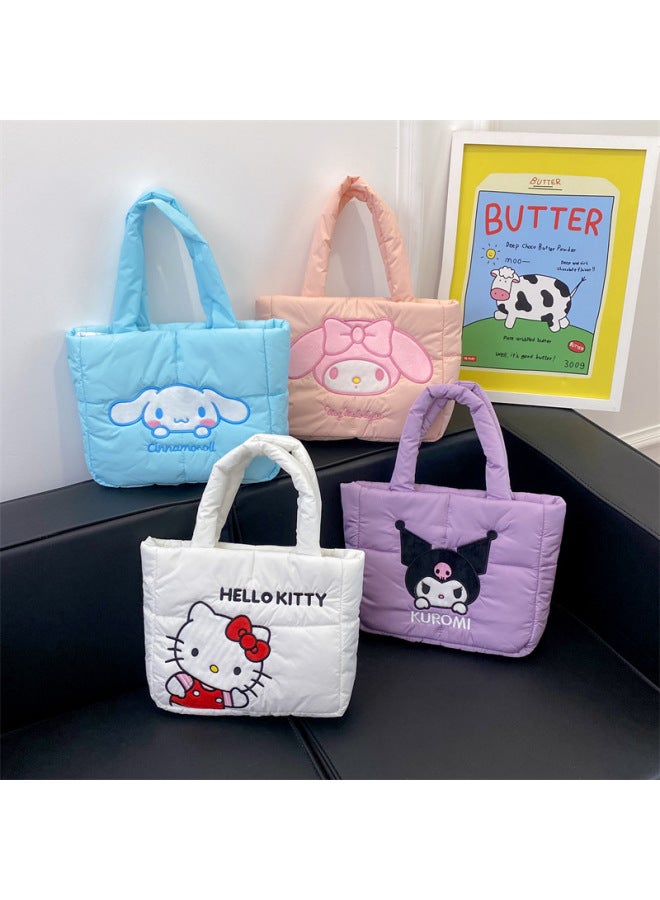 Cartoon Sanrio Down Cloth Handbag Cute Kuromi Tote Bag Meruti Shoulder Bag For Women-Color:Three-dimensional Pacha Dog (order In Multiples Of 5)-Height:36*28cm (minimum Order Of 5 Pieces Per Style) - Image 4