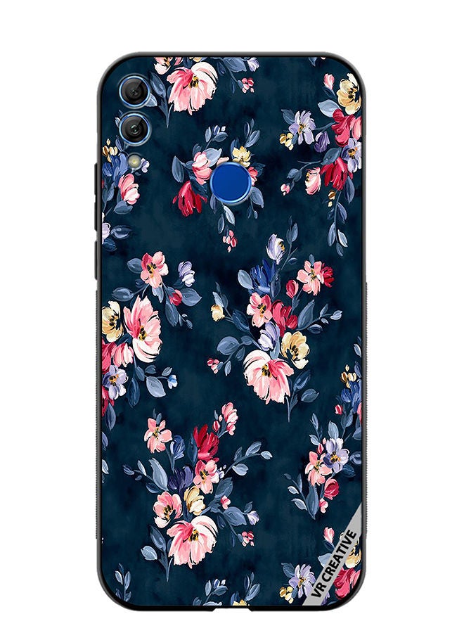 Protective Case Cover For Honor 10 Lite A Navy Floral Print With Brightly Coloured Pink And Yellow Flowers On It Design Multicolour