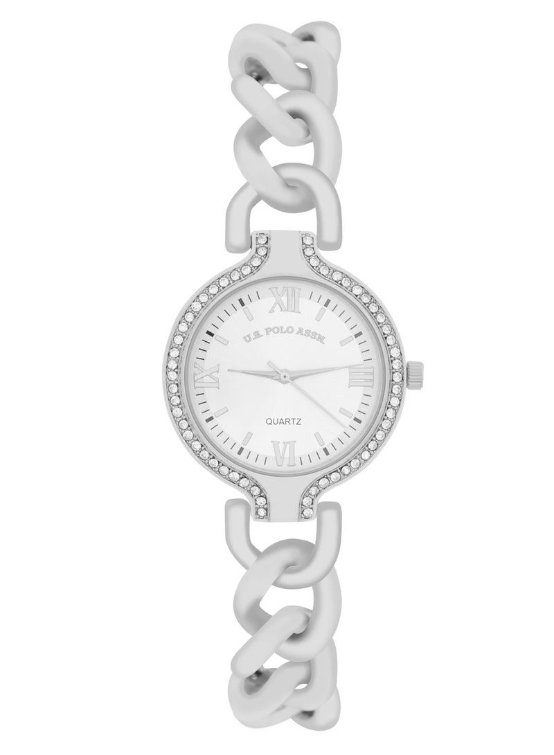 U.S. Polo Assn. Women's Quartz Analog silver tone plated watch and bracelet set - Image 3
