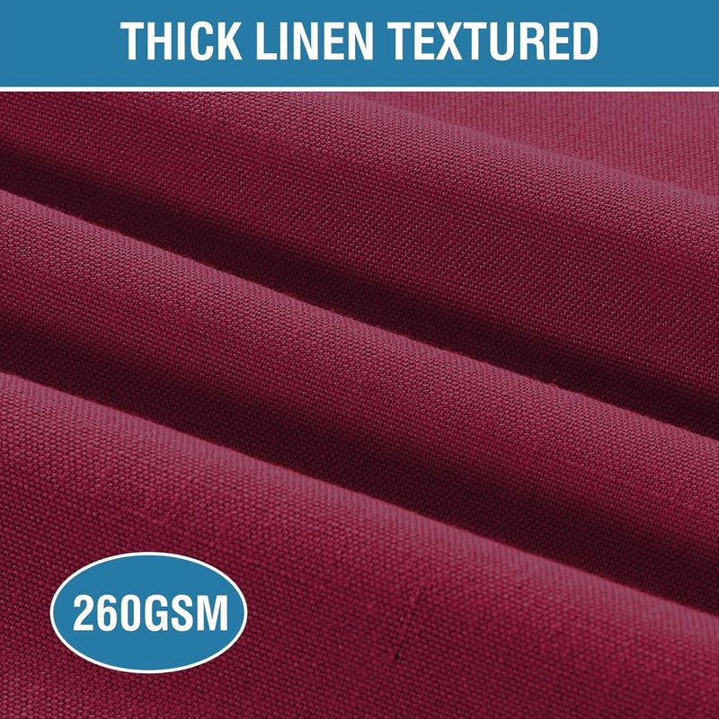 H.VERSAILTEX HVERSAILTEX Linen Placemats Set of 4 Premium Solid Table Mats for Dining Table SpillProof Waterproof HeatResistant Kitchen Mats Washable 12x18 inches Christmas Red - Image 2