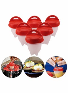 Silicone Egg Cooker Pack of 6 Boiled Egg Maker, Hard and Soft Make, No Shell, Non Stick Silicone, BPA Free, Egg Boiler, Egg Cups, Egg Poachers, Egg Cooker