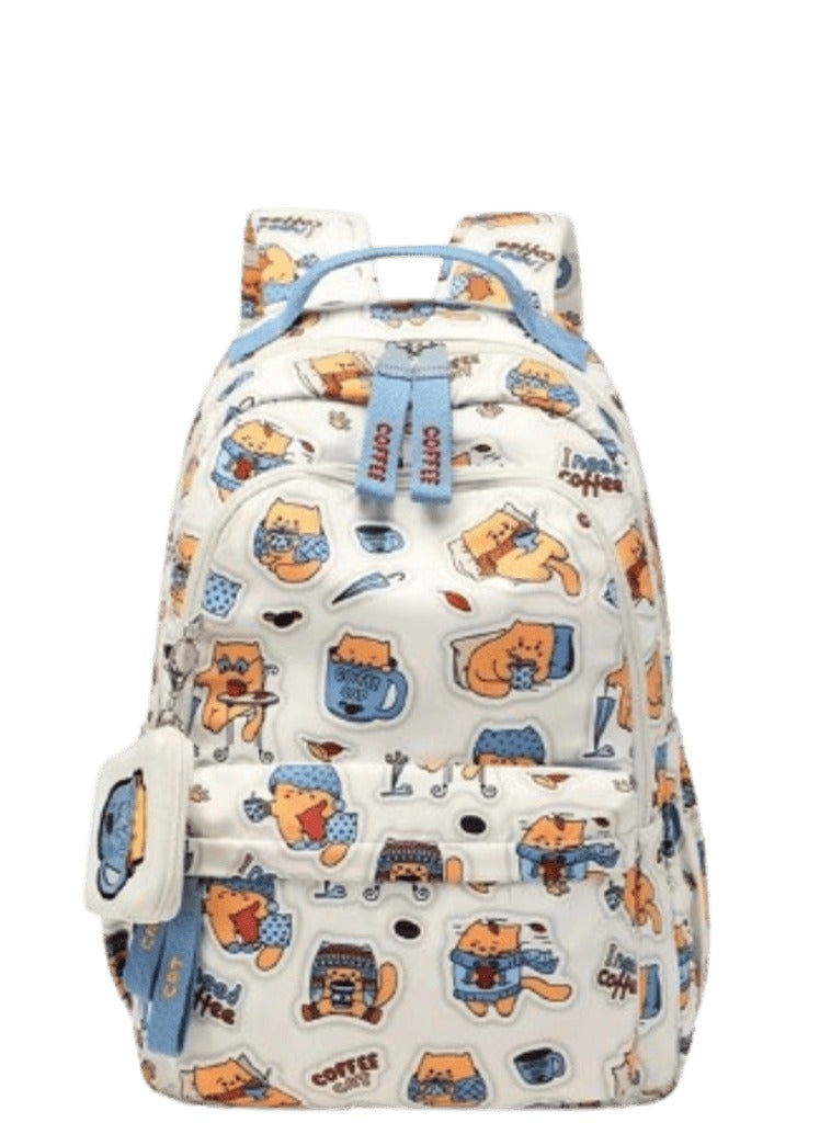 School Backpack For Students Multi-function for School Bookbag, Laptop 15.6 inch Backpack, Travel and Daypack Waterproof Casual for unisex - 45cm x 14cm x 30cm (Coffee Cat) - Image 1