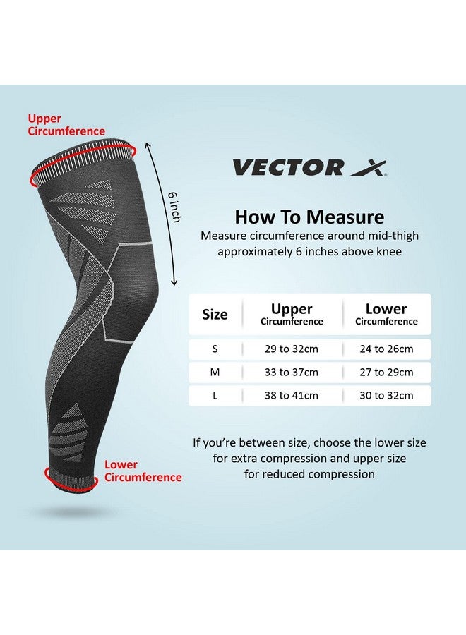 Vector X Vector X Long Knee Sleeve with Anti Slip (Small), Multicolor (S) - Image 3