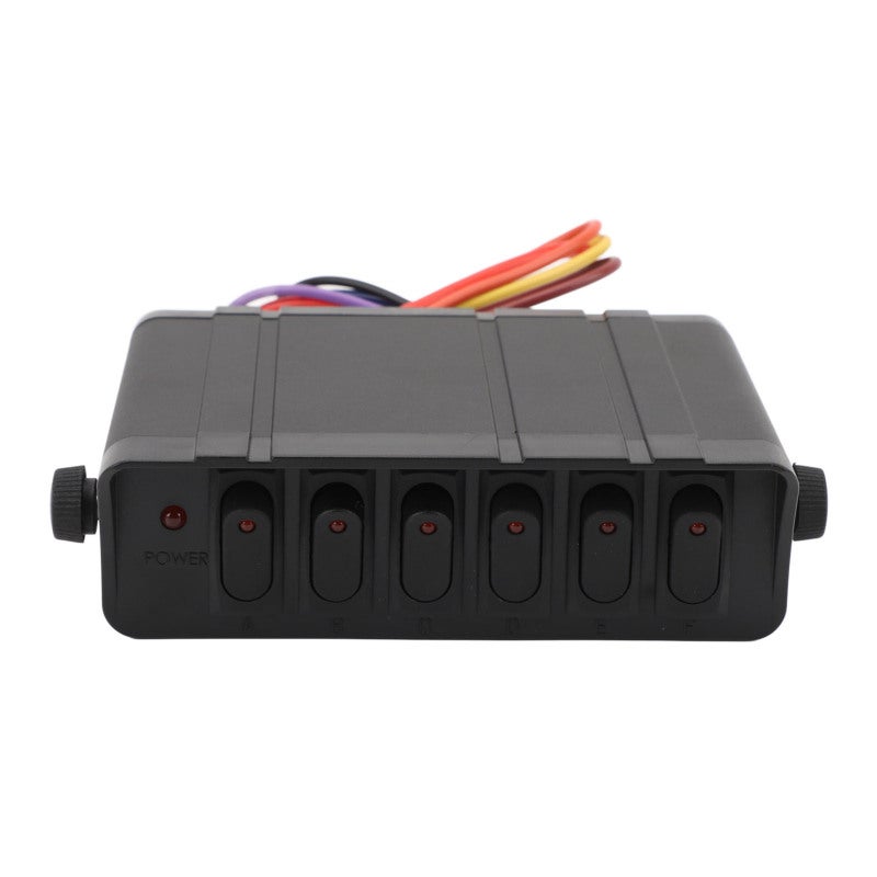 6 Gang Rocker Switch Box Red Water Resistant Case Adjustable Mount Bracket - Simplified Wiring Automotive Rocker Switch Panel with 40A Fuses for Cars RVs Boats UTVs - Image 2
