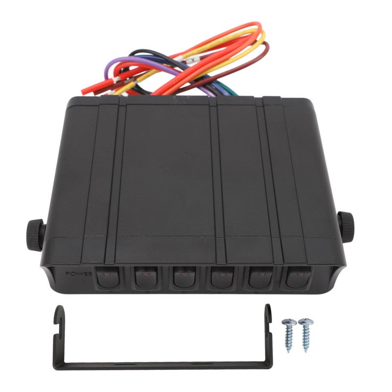 6 Gang Rocker Switch Box Red Water Resistant Case Adjustable Mount Bracket - Simplified Wiring Automotive Rocker Switch Panel with 40A Fuses for Cars RVs Boats UTVs - Image 1