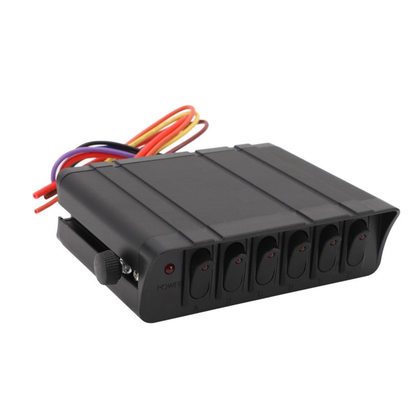 6 Gang Rocker Switch Box Red Water Resistant Case Adjustable Mount Bracket - Simplified Wiring Automotive Rocker Switch Panel with 40A Fuses for Cars RVs Boats UTVs - Image 4