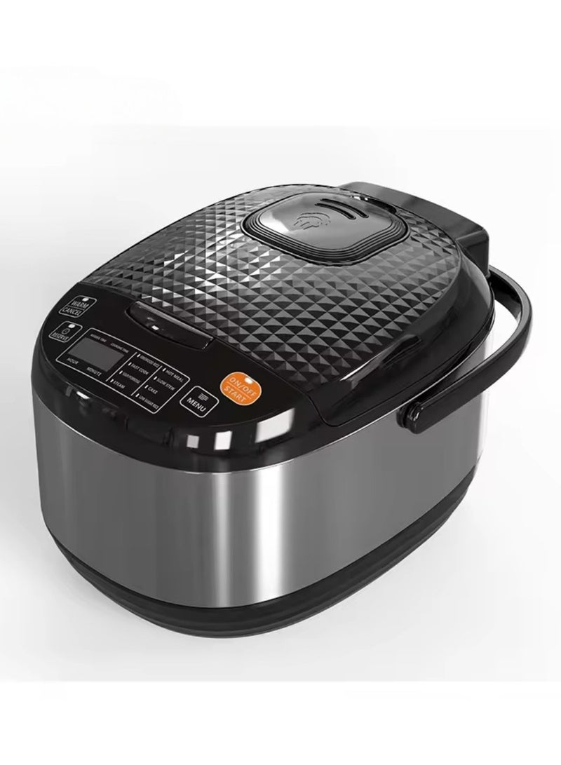 Household Use 5L Rice Cooker Digital Multicooker Equipped with a digital LED screen Container material nonstick Teflon Indicator light timer COLOR BLACK - Image 1