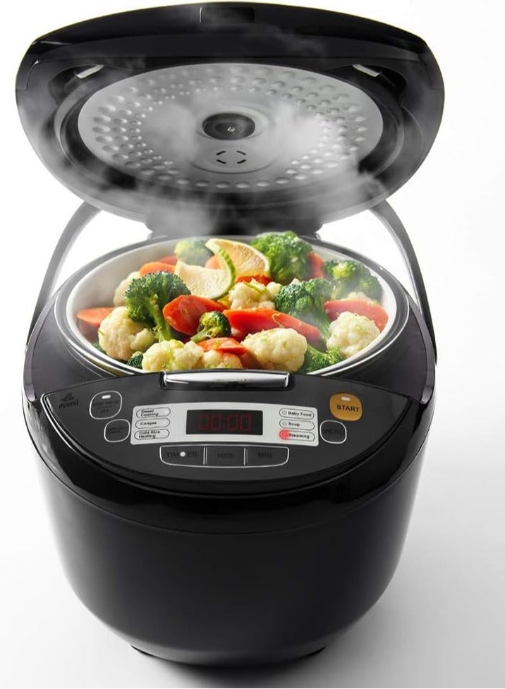 Household Use 5L Rice Cooker Digital Multicooker Equipped with a digital LED screen Container material nonstick Teflon Indicator light timer COLOR BLACK - Image 3