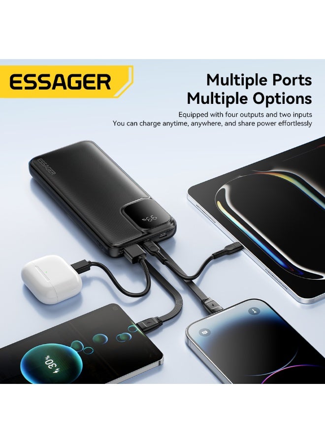 Essager Power Bank 20000mAh Portable Charger with Built-in Cable Digital Display Battery Capacity 22.5W  Samsung and iPhone 15 14 13 pro - Image 5
