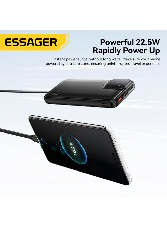 Essager Power Bank 20000mAh Portable Charger with Built-in Cable Digital Display Battery Capacity 22.5W  Samsung and iPhone 15 14 13 pro - Image 3