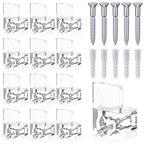 BAGTeck 22 Sets of Mirror Holder Clips Kit,3/8 Crystal Clear Plastic Mirror Clip,Mirror Holder Clips Glass Retainer Clips Kit,Mirror Hanging kit with Screws and Fixed Mirror Box Door - Image 1