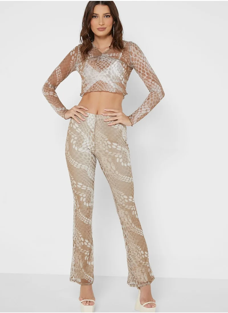 TOPSHOP Flared Printed Pants