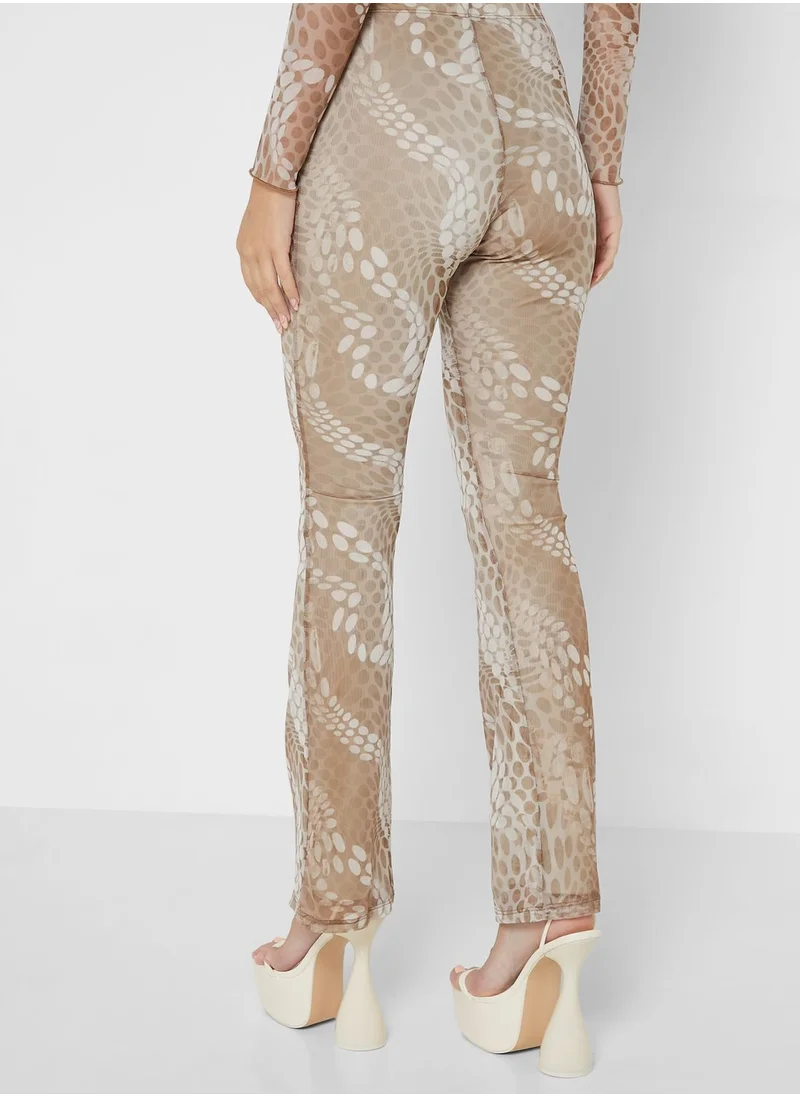 TOPSHOP Flared Printed Pants