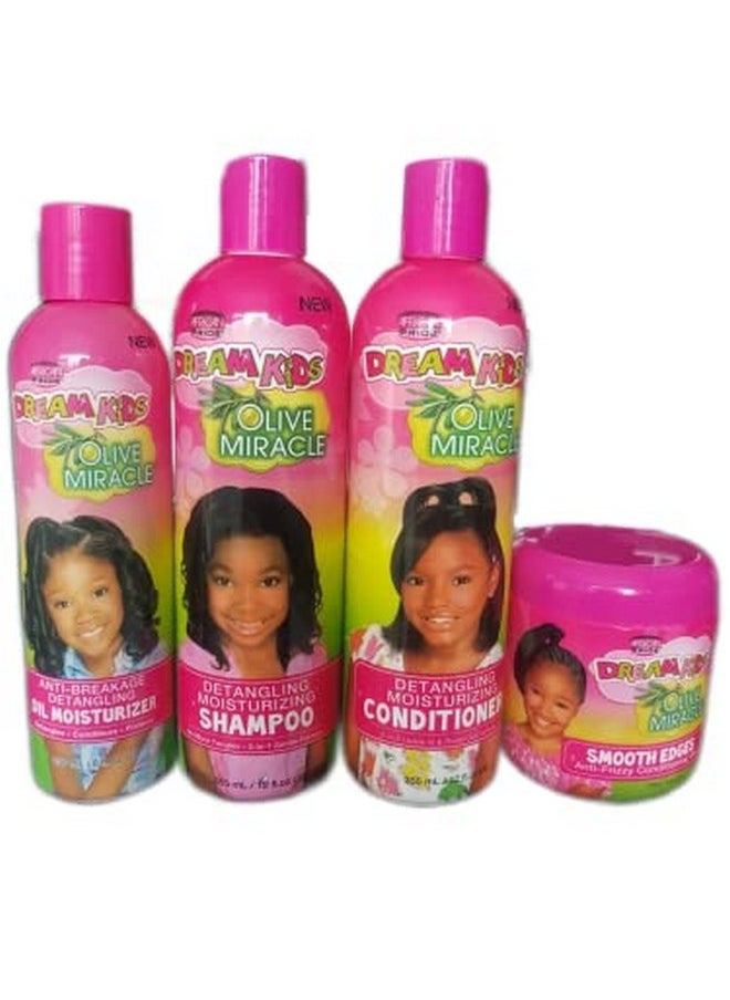 African Pride Pride Kids Olive Miracle Detangling Moisturizing Set Of 4 Products  - Image 1