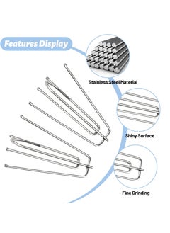 GNAFOTU 40 Pack Pinch Pleat Curtain Hooks, Stainless Steel Header Tape Pins, Heavy Duty Metal Curtain Hooks for Window Door Bathroom Curtain  - Image 2