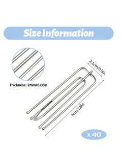 GNAFOTU 40 Pack Pinch Pleat Curtain Hooks, Stainless Steel Header Tape Pins, Heavy Duty Metal Curtain Hooks for Window Door Bathroom Curtain  - Image 4