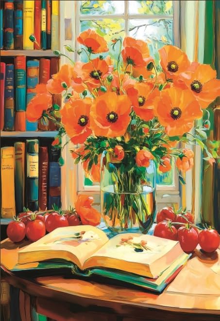 YOGEON Jigsaw Puzzles 1000 Pieces for Adults Poppies Panorama Orange Elegance 1000 Piece Puzzle for Adults Art Flower Puzzle Beautiful Design Vibrant Pieces Finish Size 15x 10 - Image 1