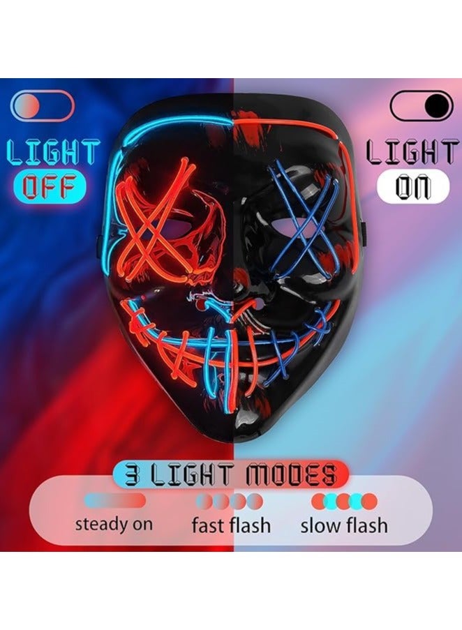 LED Light Mask Face-Changing Mask El Mask Halloween (A) - Image 3