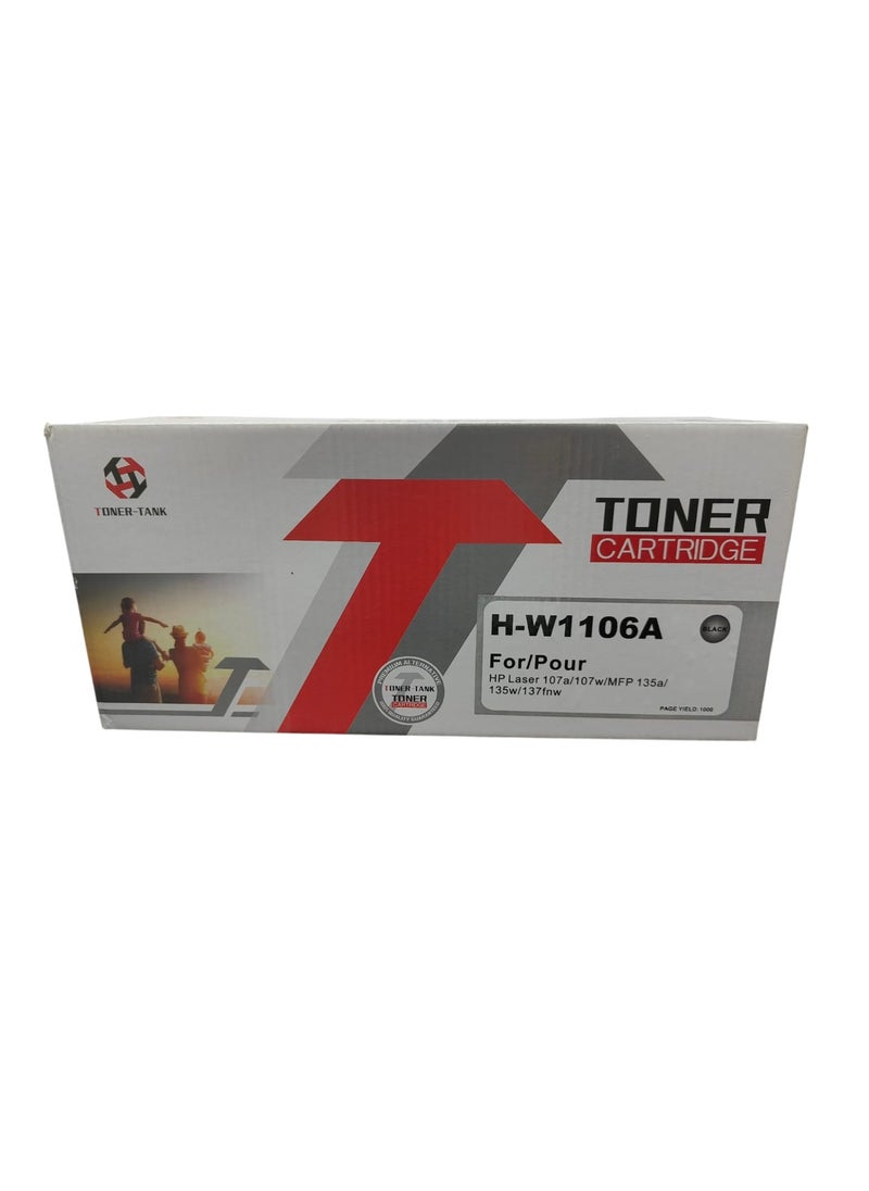 تونر كارتيدج تونر كارتج خرطوشة حبر 106A W1106A متوافقه مع طابعة اتش بي ليزر جيت 107a 107w MFP 135a 135fnw 135w 135ag 135r 135wg 137fnw 137fwg 137fwg أسود  - Image 2