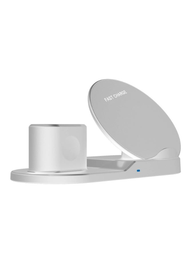 Wireless Charger 3 in 1 Wireless Fast Charging Station Compatible with iWatch 8/7/6/5/4/3/2 SE/AirPods 2 Pro/iPhone 14/13/12/11/11Pro Max/X/XS/Galaxy S22/S21 (White) - Image 4