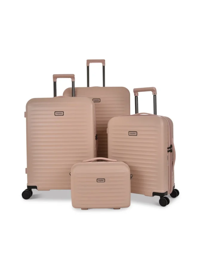 MAGELLAN Hard Shell Suitcase Set PC Trolley 4-Piece Luggage Set MH072-4P 14 20 24 28 Inch with TSA Lock USB Port 4 Double Spinner Wheels