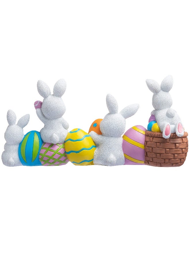 JOYIN Easter Bunny Eggs with The Word Easter Resin Centerpiece Decor 4 Rabbits Bunny & Egg Tabletop Figuring for Home and Office Decoration - Image 5
