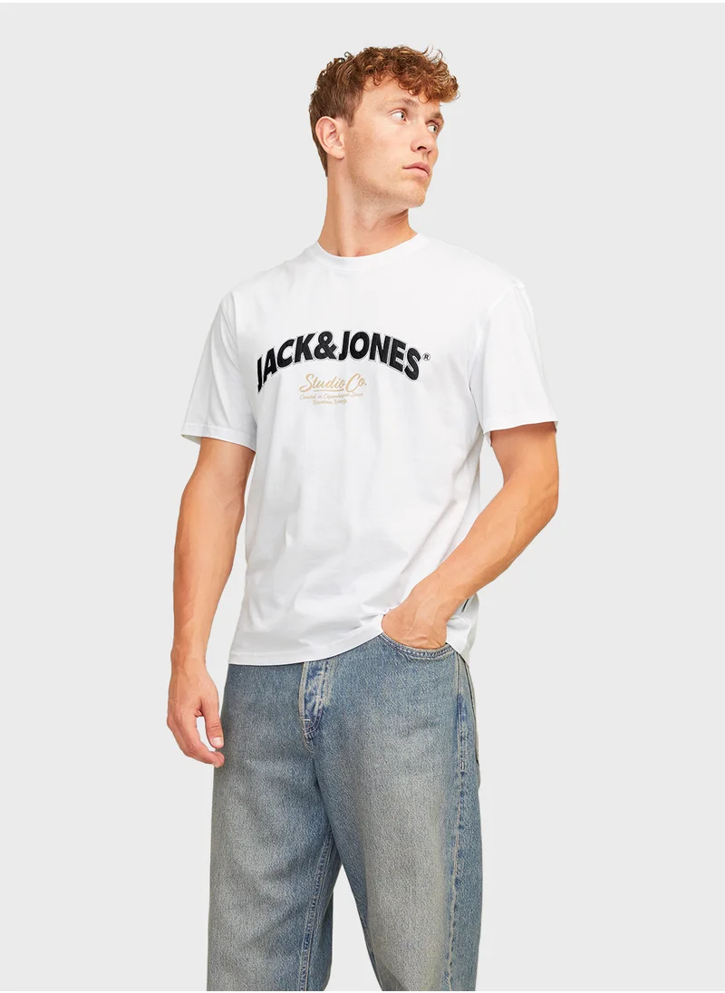 JACK & JONES Slogan Crew Neck T-Shirt