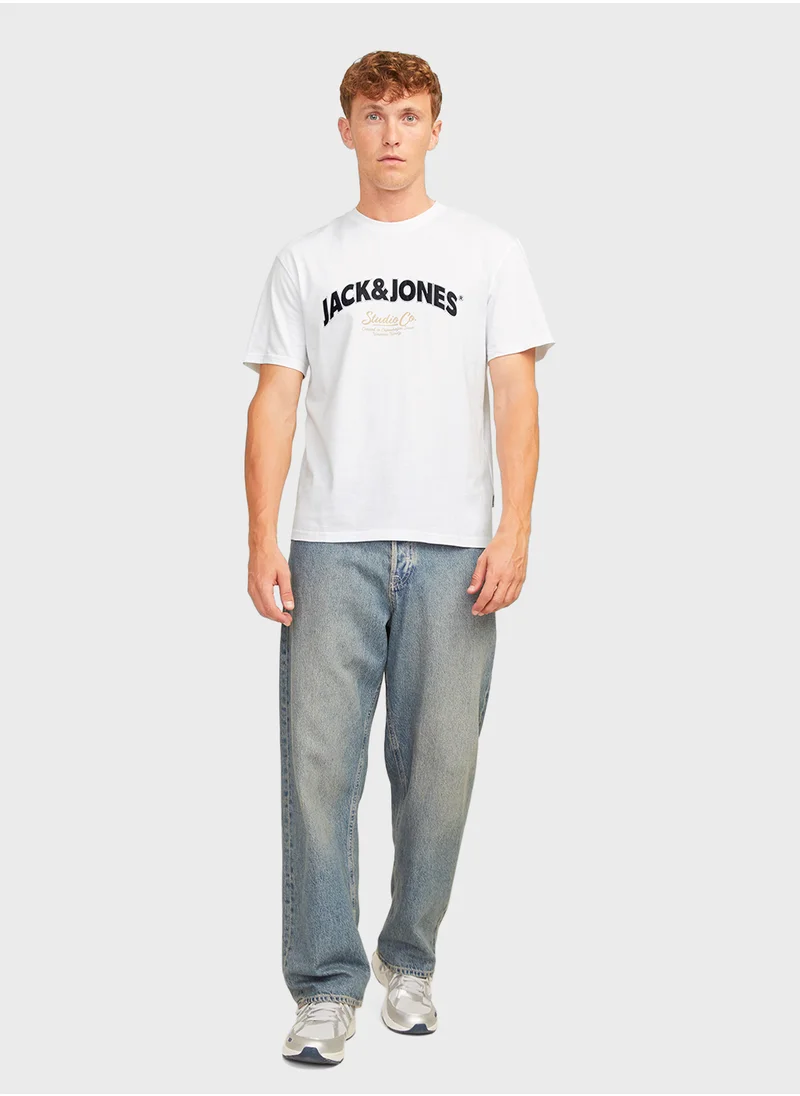JACK & JONES Slogan Crew Neck T-Shirt
