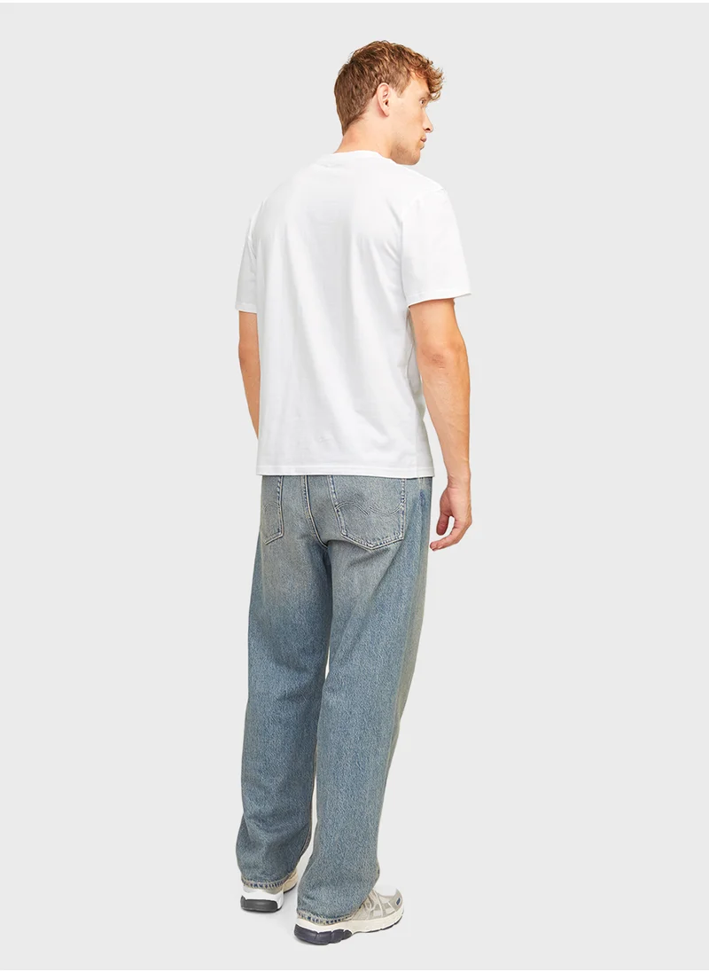JACK & JONES Slogan Crew Neck T-Shirt