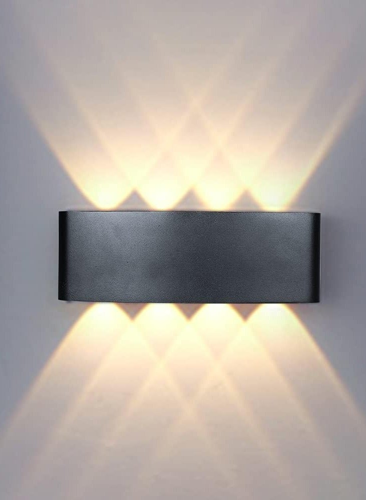 LED Wall Light Modern Plastic Waterproof Outdoor and Indoor Wall Lamp 3000K Warm Light Directional 4-Light Up and Down Black - Image 1