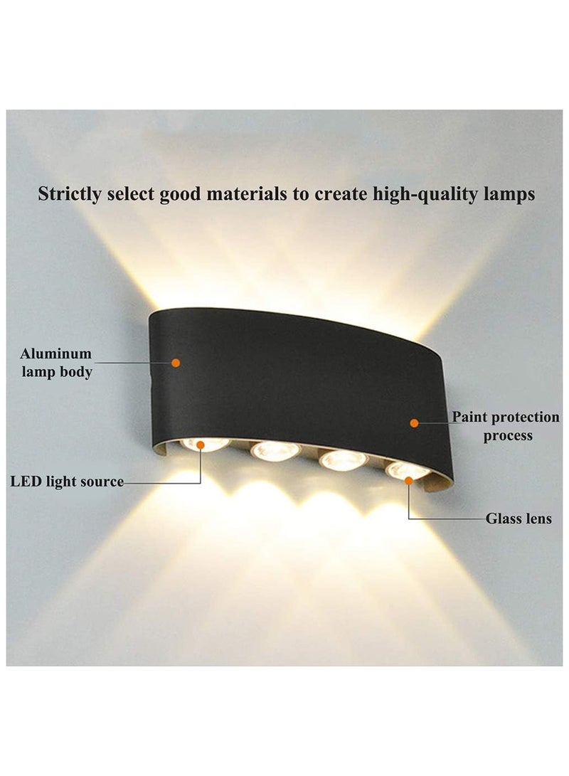 LED Wall Light Modern Plastic Waterproof Outdoor and Indoor Wall Lamp 3000K Warm Light Directional 4-Light Up and Down Black - Image 2