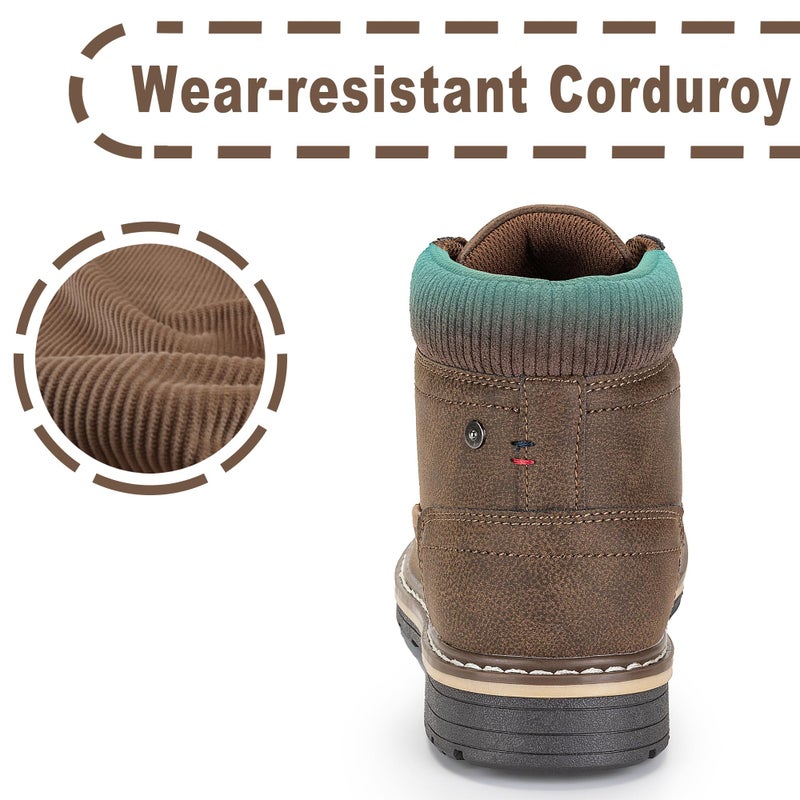 CC-Los Men's Hiking Boots Casual Chukka Boots Water-Resistant Work Ankle Boots for Men Size 8-14 Brown - Image 4