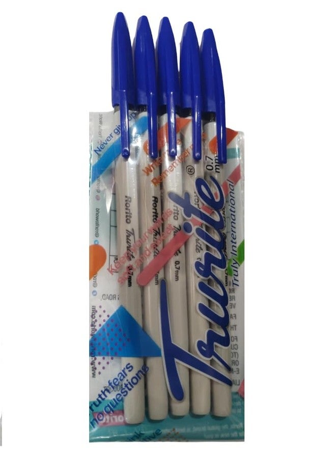 FIRST CLICK Trurite 0.7mm Blue Ball Pen | Pack of 50 Smooth Writing Pens 045 Fine Laser Tip Ball Pens with German Ink Technology Consistent Ink Flow Stylish Design for Students, Office & Everyday Use. - Image 4