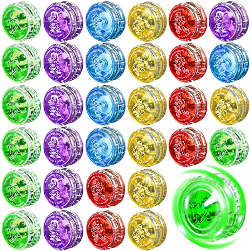 YOFOBU 32 LED Light Up Responsive Ball Beginner Level LED YoYo Ball Plastic Auto Return Bearing Toys for Birthday Party FavorsClassroom Rewards and Easter Basket Stuffers Random Colors - Image 1