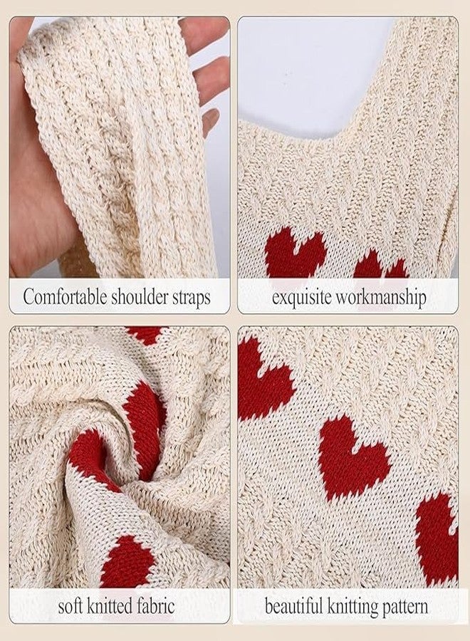 DAONPHARI Knitted Love Art Single Shoulder Tote Handbag Large Capacity Bag Shopping Bag | Spacious & Functional | Comfortable Shoulder Strap | Stylish Knitted Design - Image 4