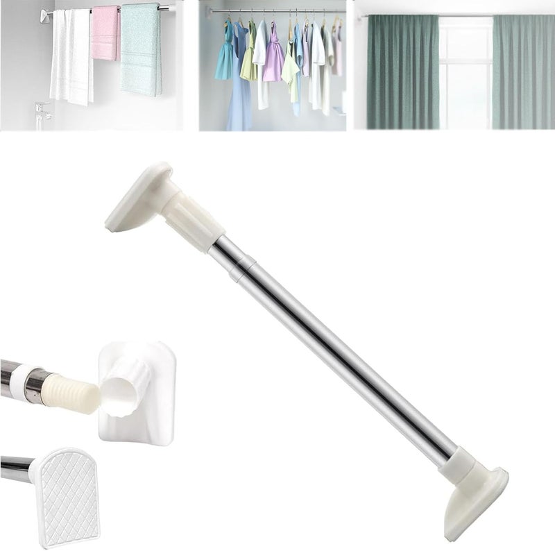 klarako Drill-Free Adjustable Rod, Clothing Hanger Wardrobe Telescopic Rod, Drill-Free Multifunctional Adjustable Rod,Adjustable Tension Curtain Rod,Heavy Duty Shower Curtain Rod (1.26 Inch,50 — 94 Inch) - Image 1
