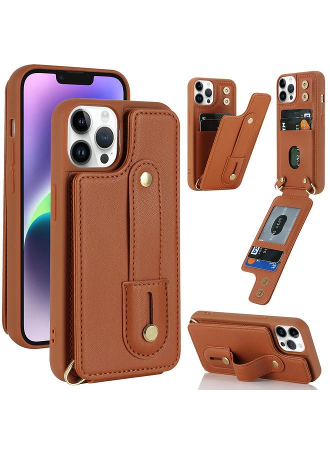 S-TOP Case For iPhone 12 Pro Max Wristband Vertical Flip Wallet Back Cover Phone Case - Image 1
