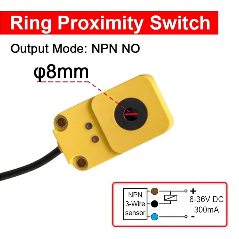 مفتاح استشعار الحث القرب 8 مم NPN NO للكشف عن سرعة الجسم المعدني - Image 3