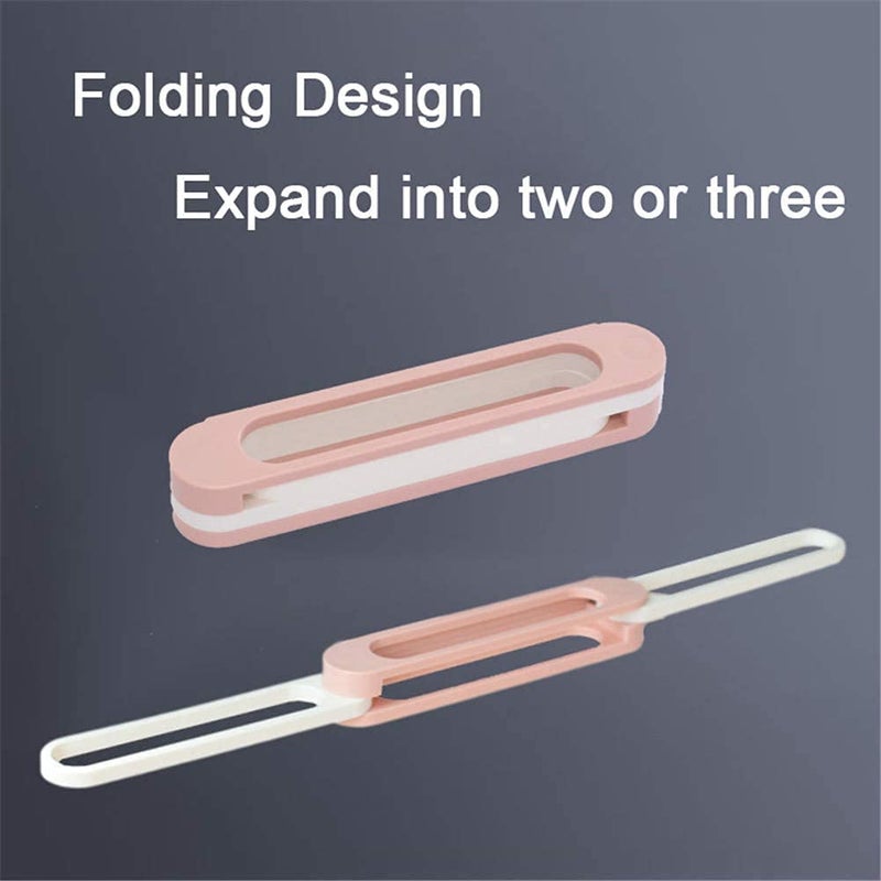 KolorFish 3 in 1 ABS Slippers Rack Shoes Organizer Wall Mounted Holder Hanger Foldable Towel Storage for Bathroom Door Towel Organiser Rack (Pink) - Image 2