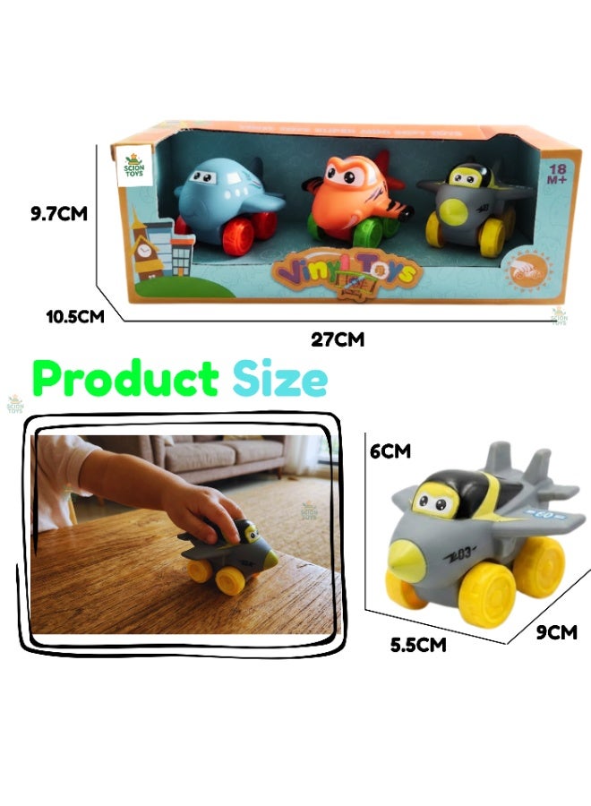 Scion Toys Premium Soft Rubber Airplane Vehicle Toy Set for Toddlers 1-3, Kids Safe Round Edge Toy, BPA Free Baby Bath Travel Toys, Birthday Gift Boys Girls UAE - Image 2