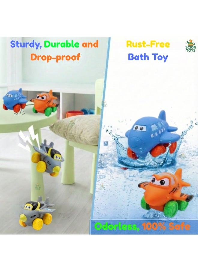 Scion Toys Premium Soft Rubber Airplane Vehicle Toy Set for Toddlers 1-3, Kids Safe Round Edge Toy, BPA Free Baby Bath Travel Toys, Birthday Gift Boys Girls UAE - Image 4