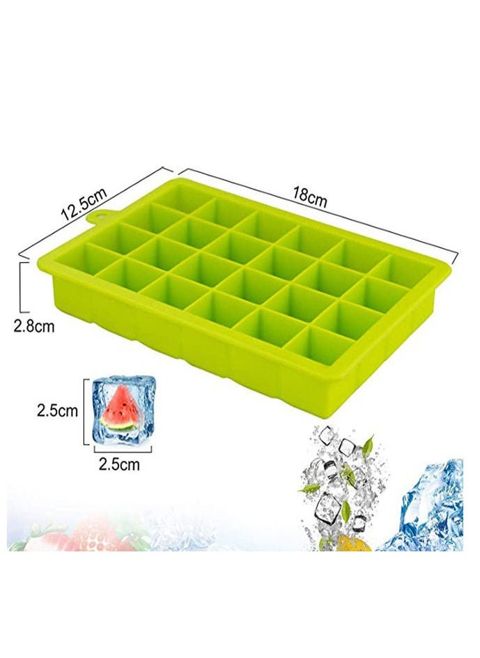 RollsTimi  - 3 Piece Silicone Ice Cube Tray Multicolour 18 x 12.5 x 2.8cm - Image 1