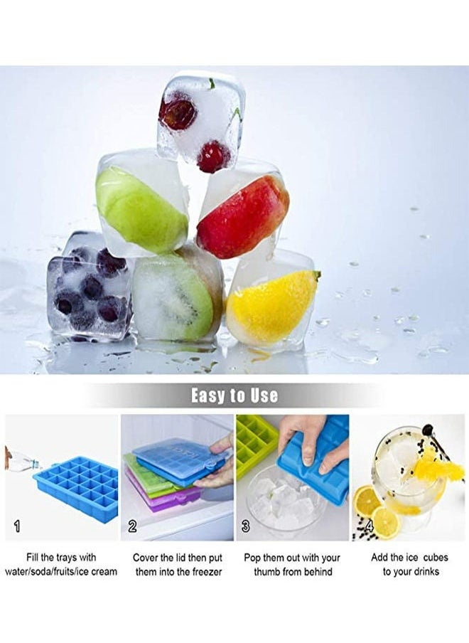 RollsTimi  - 3 Piece Silicone Ice Cube Tray Multicolour 18 x 12.5 x 2.8cm - Image 1
