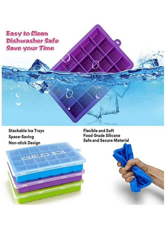 RollsTimi  - 3 Piece Silicone Ice Cube Tray Multicolour 18 x 12.5 x 2.8cm - Image 1