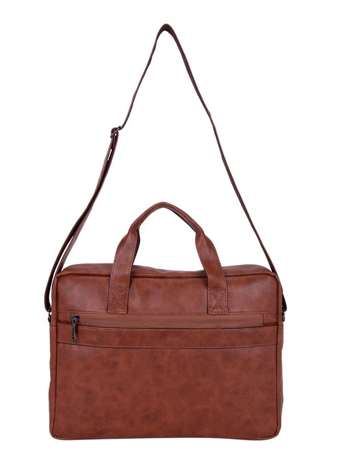 COSMUS CAVALIER 14 Laptop Carrying Messenger Bag for Office Use (Tan) - Image 4