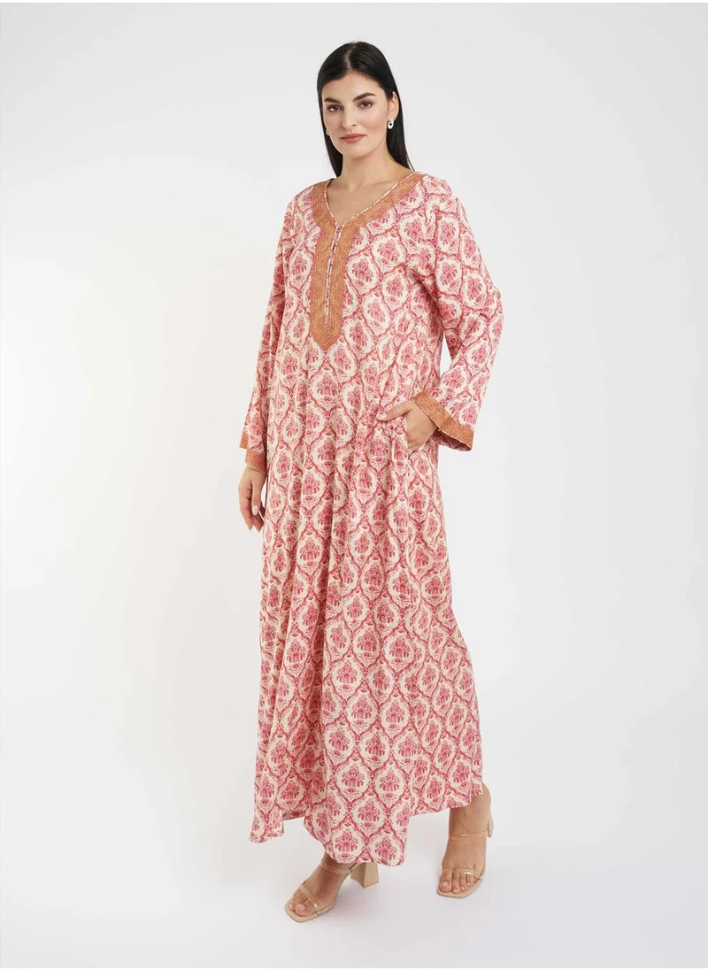كشخة Viscose Printed Jalabiya