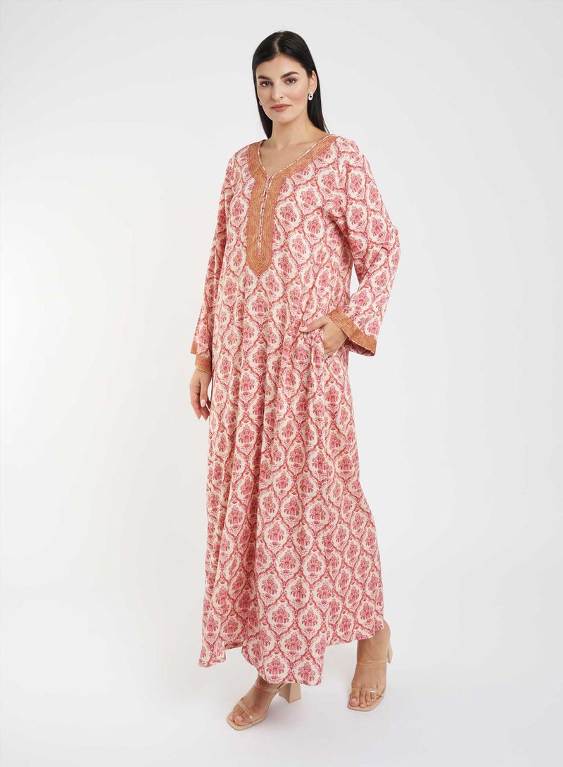 KASHKHA Viscose Printed Jalabiya - Image 2